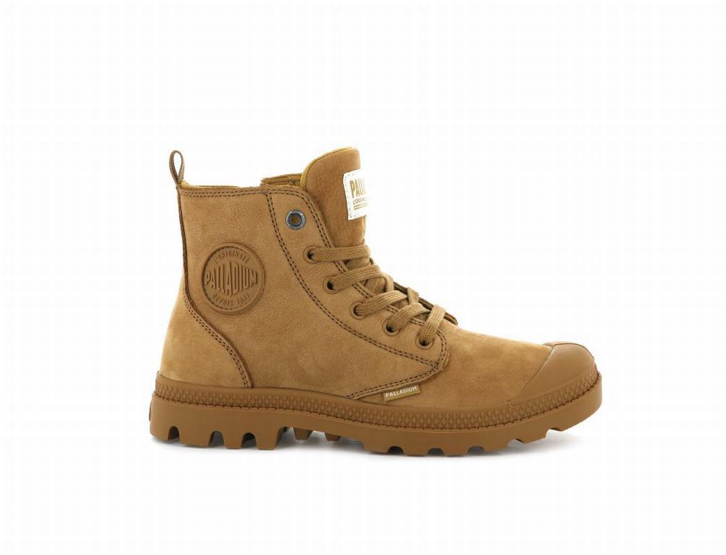 Palladium Pampa Hi Zip Nubuck Damen Stiefel Gold ||826450-KAX||